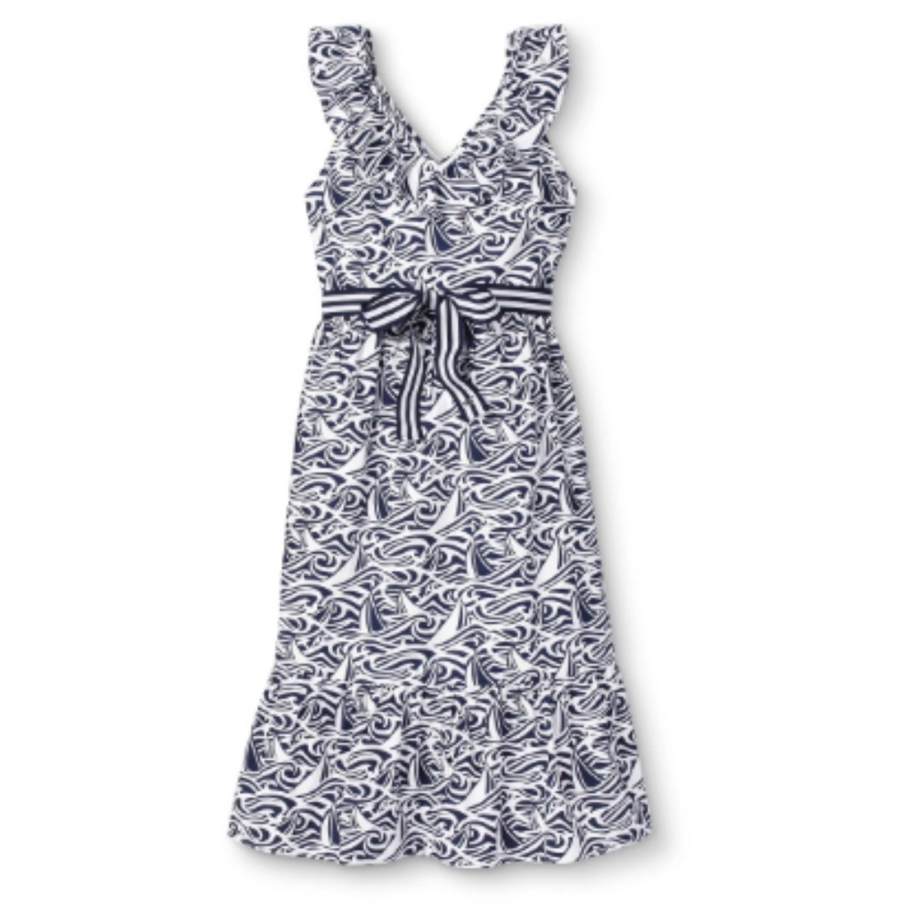 Vineyard Vines V-Neck Navy/White Dress